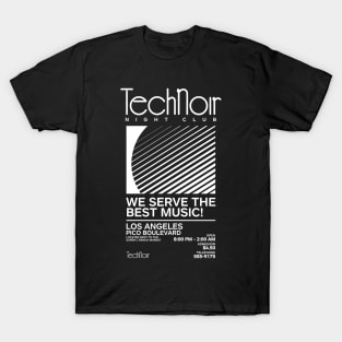 Retro 80s Technoir Nightclub Poster from the Terminator Movie T-Shirt